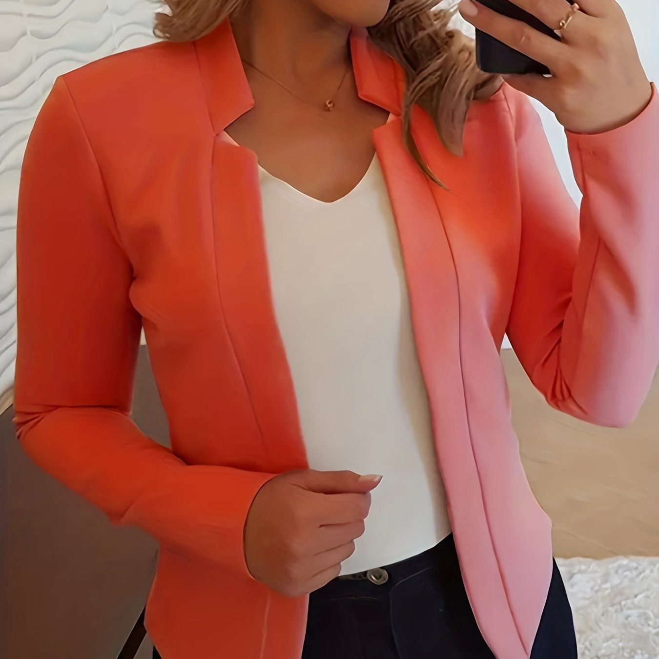 Grace Women's Elegant Solid Color Blazer