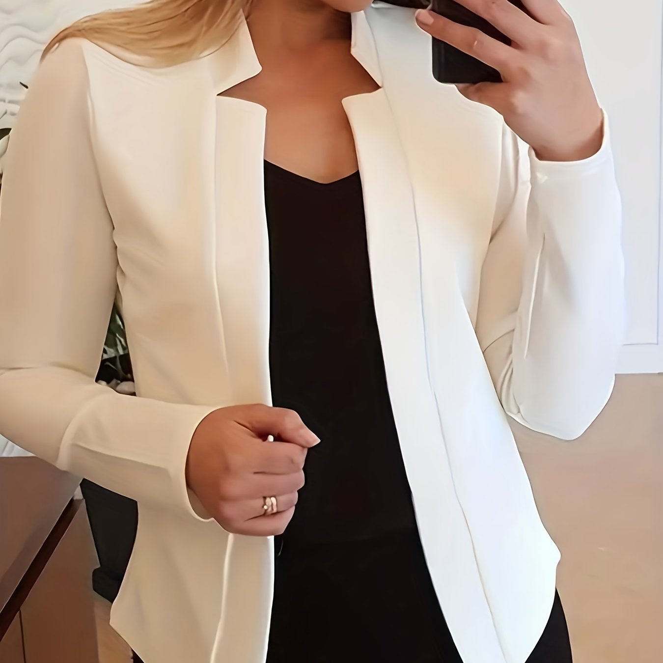Grace Women's Elegant Solid Color Blazer