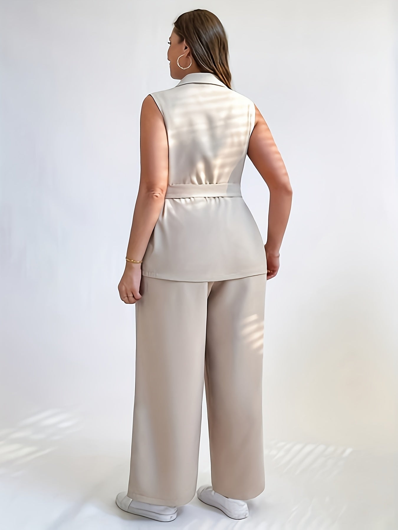 Large Size Vest Suit Two Piece Set
