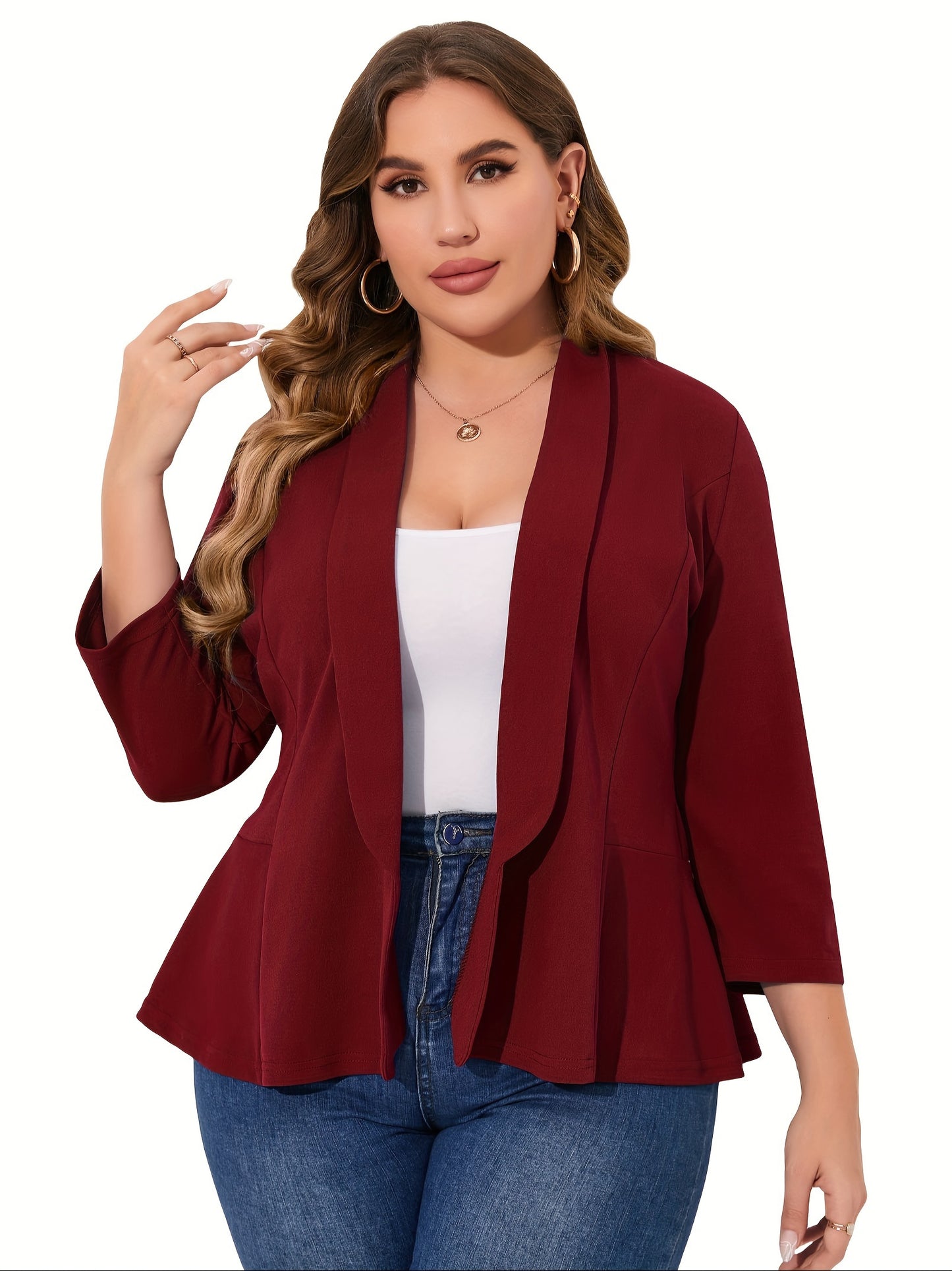 Plus Size Cardigan Blazer – Open Front