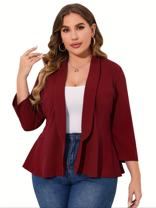 Plus Size Cardigan Blazer – Open Front