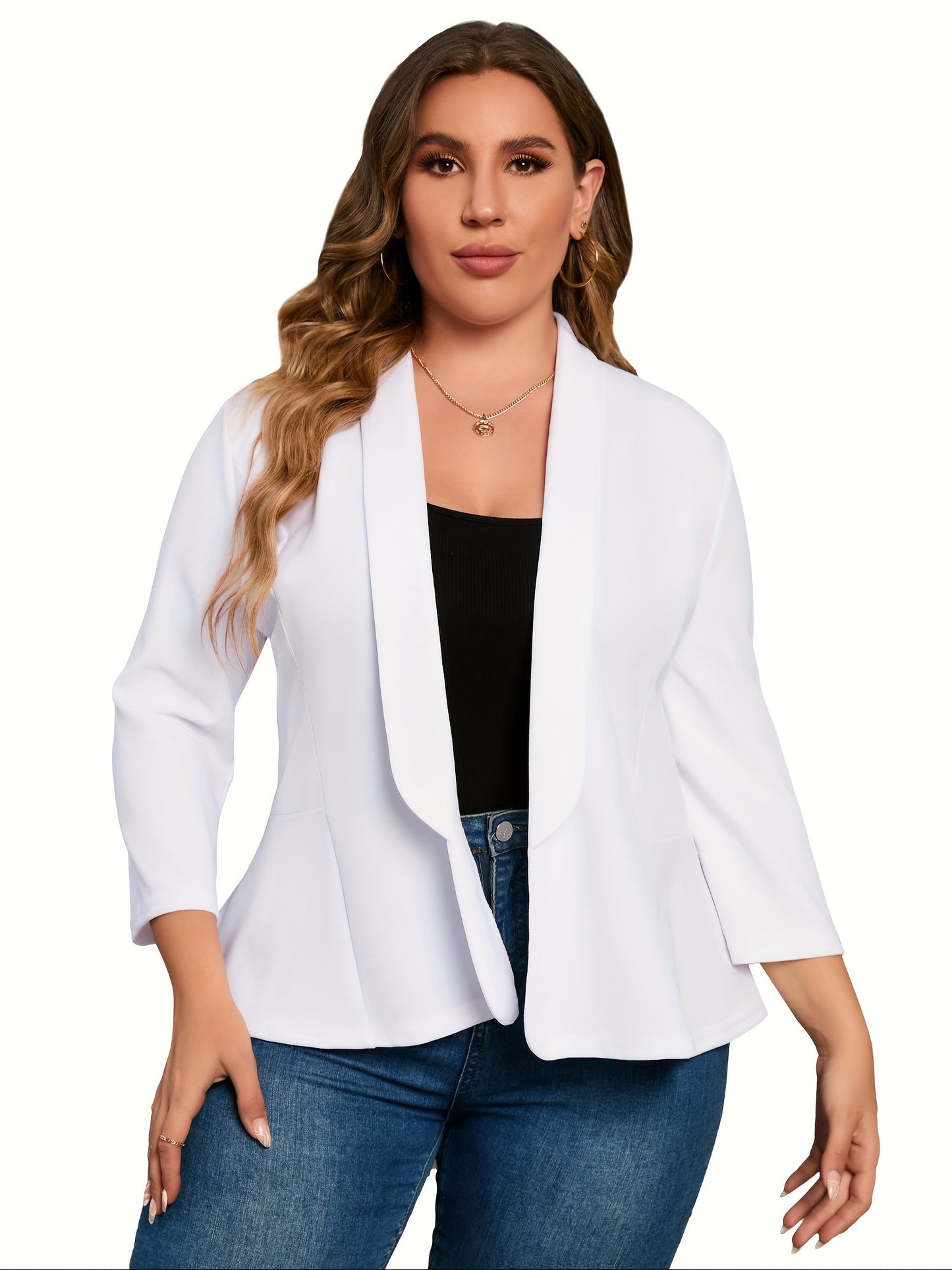 Plus Size Cardigan Blazer – Open Front