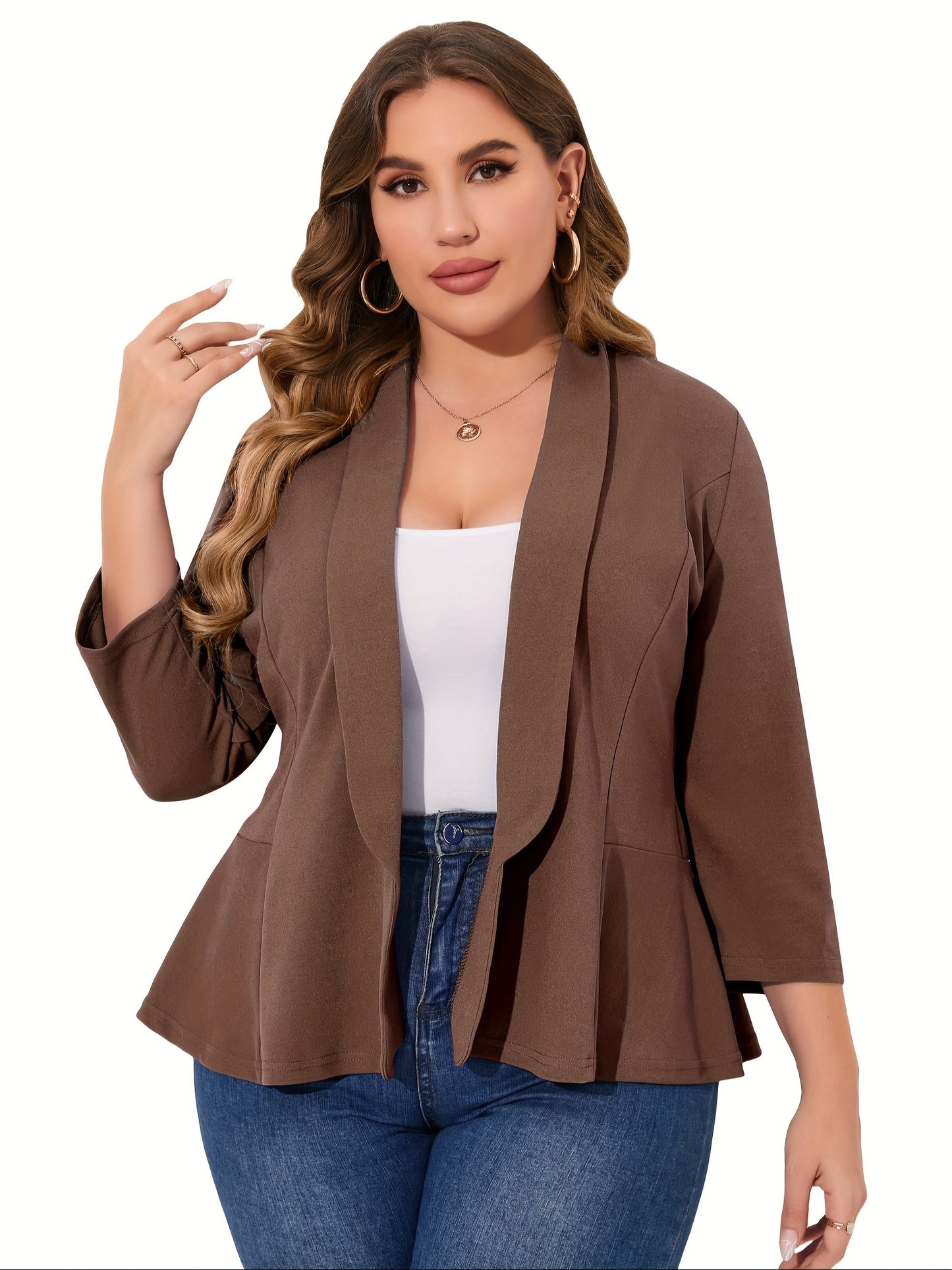 Plus Size Cardigan Blazer – Open Front