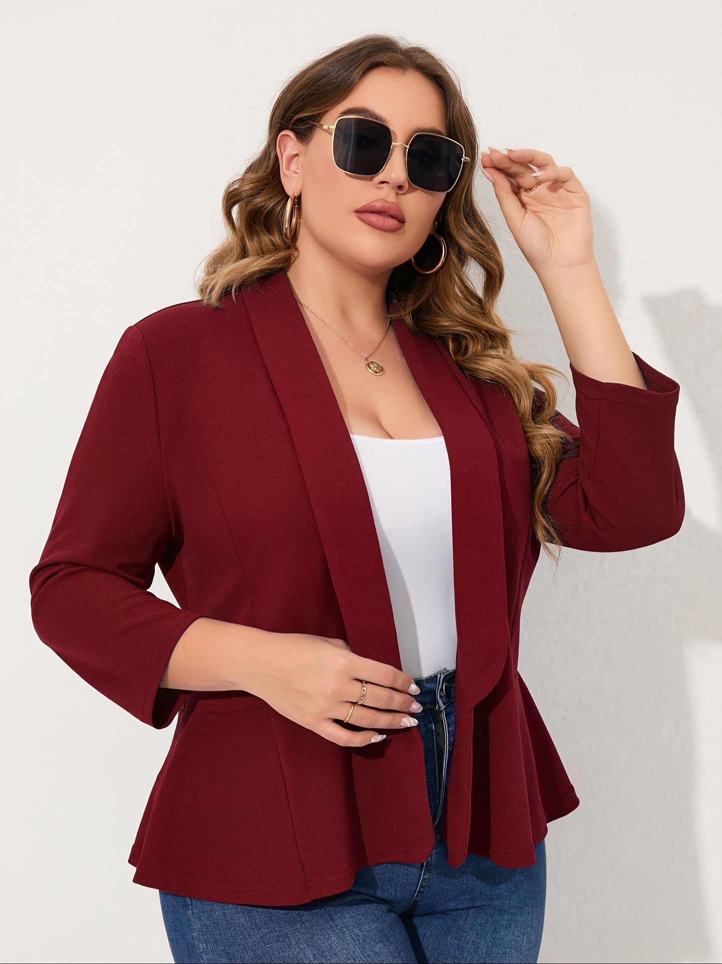 Plus Size Cardigan Blazer – Open Front