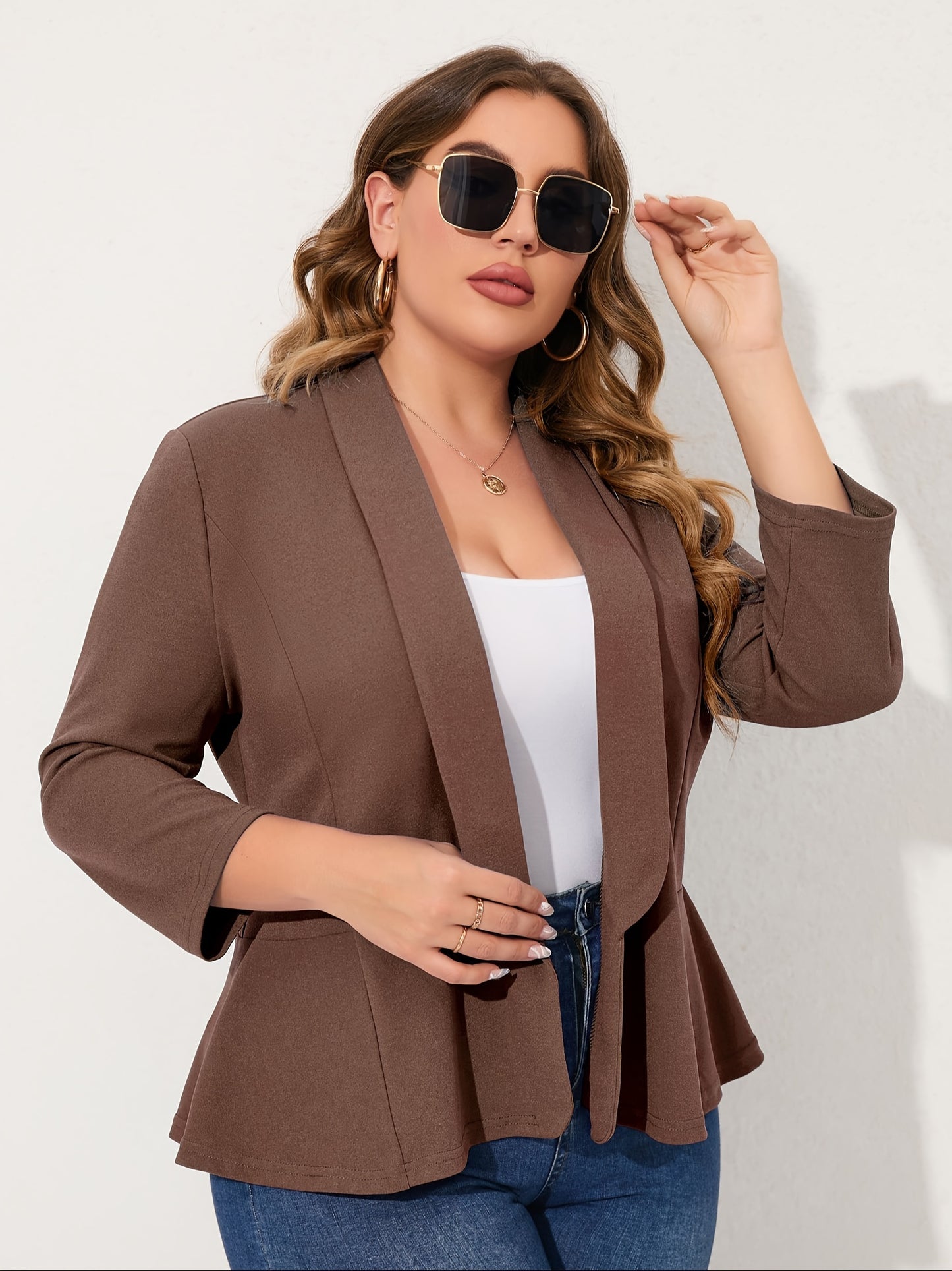 Plus Size Cardigan Blazer – Open Front