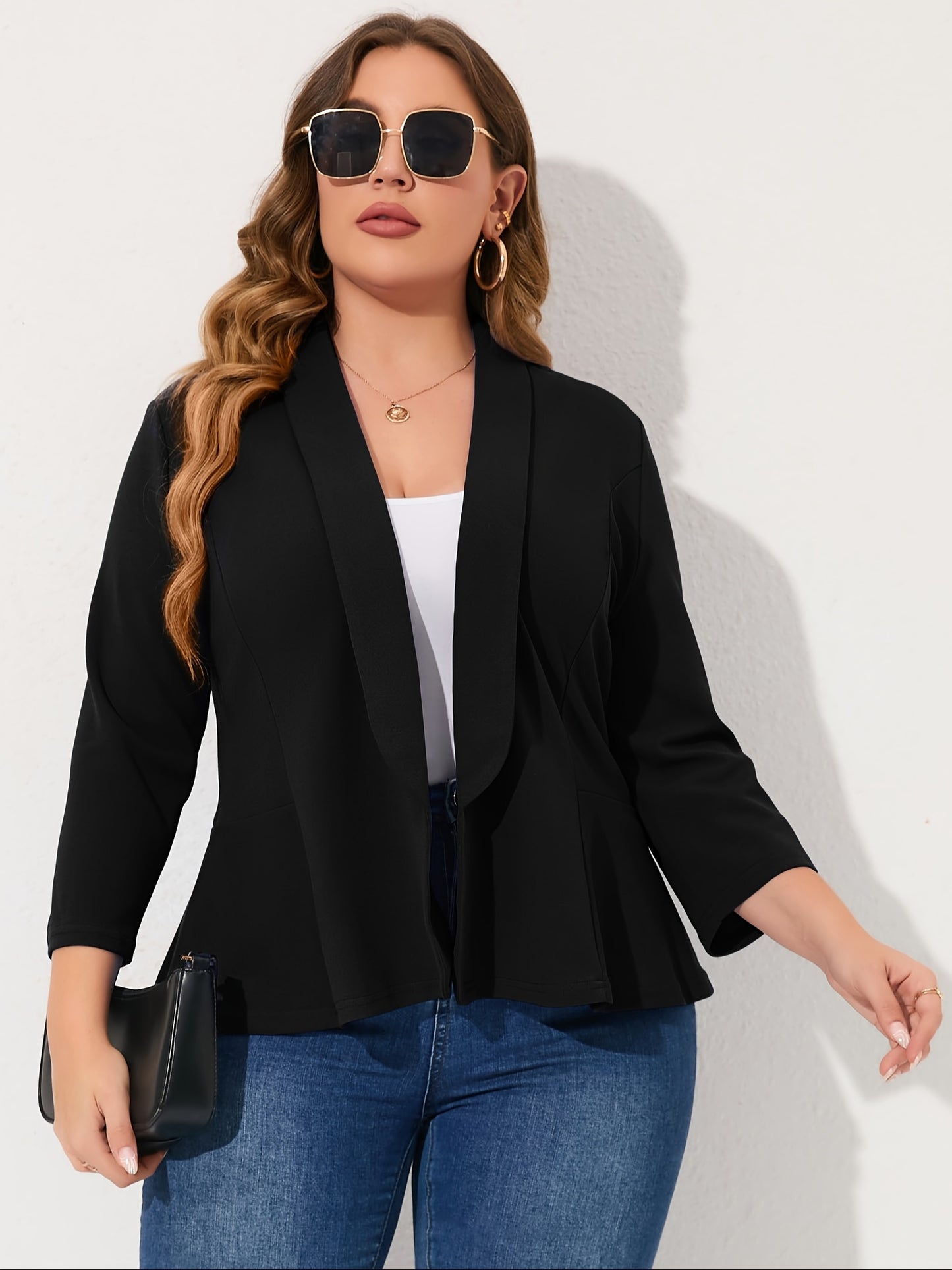 Plus Size Cardigan Blazer – Open Front