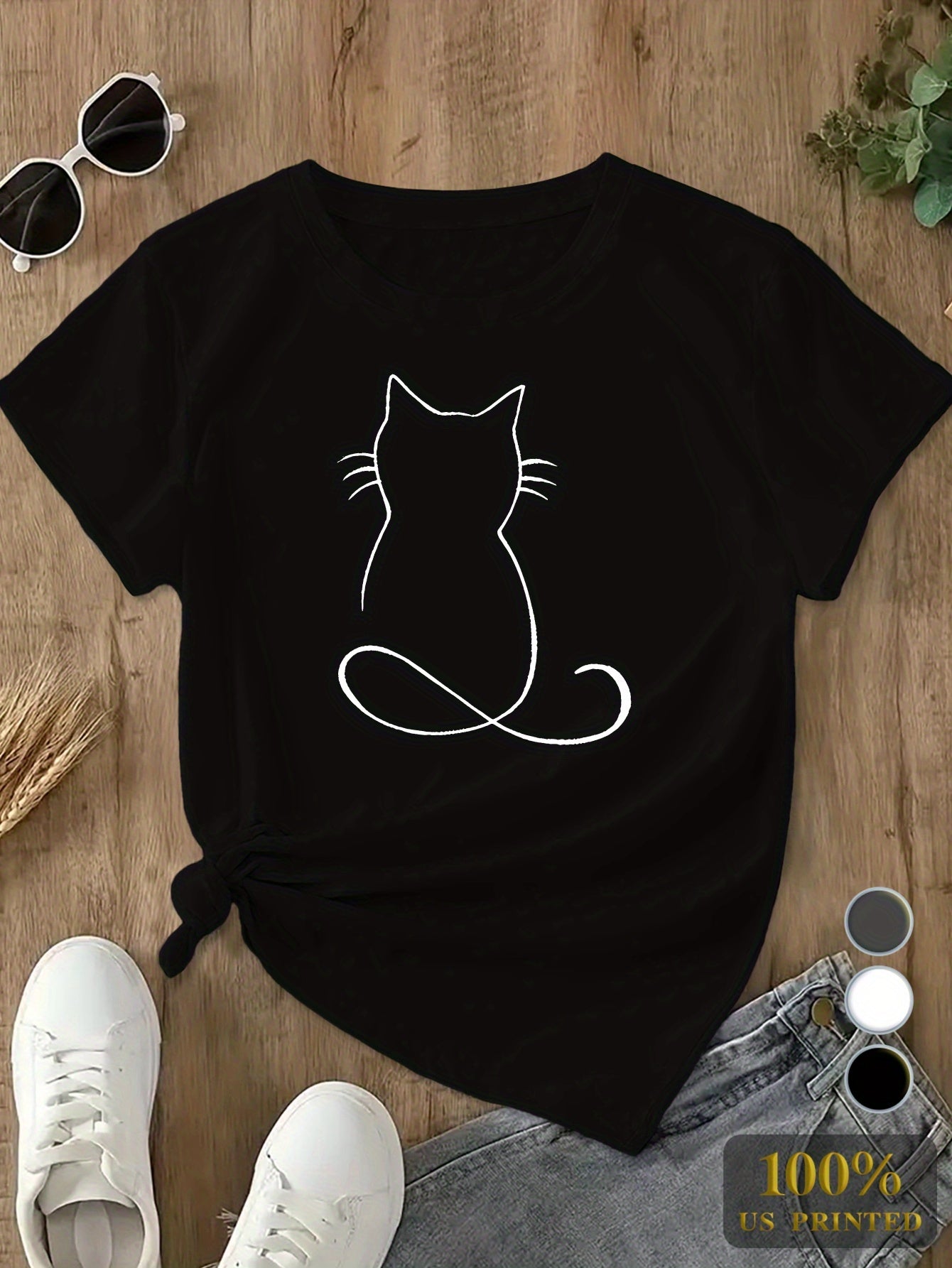 Line Cat Plus Size Women's Sports T-Shirt