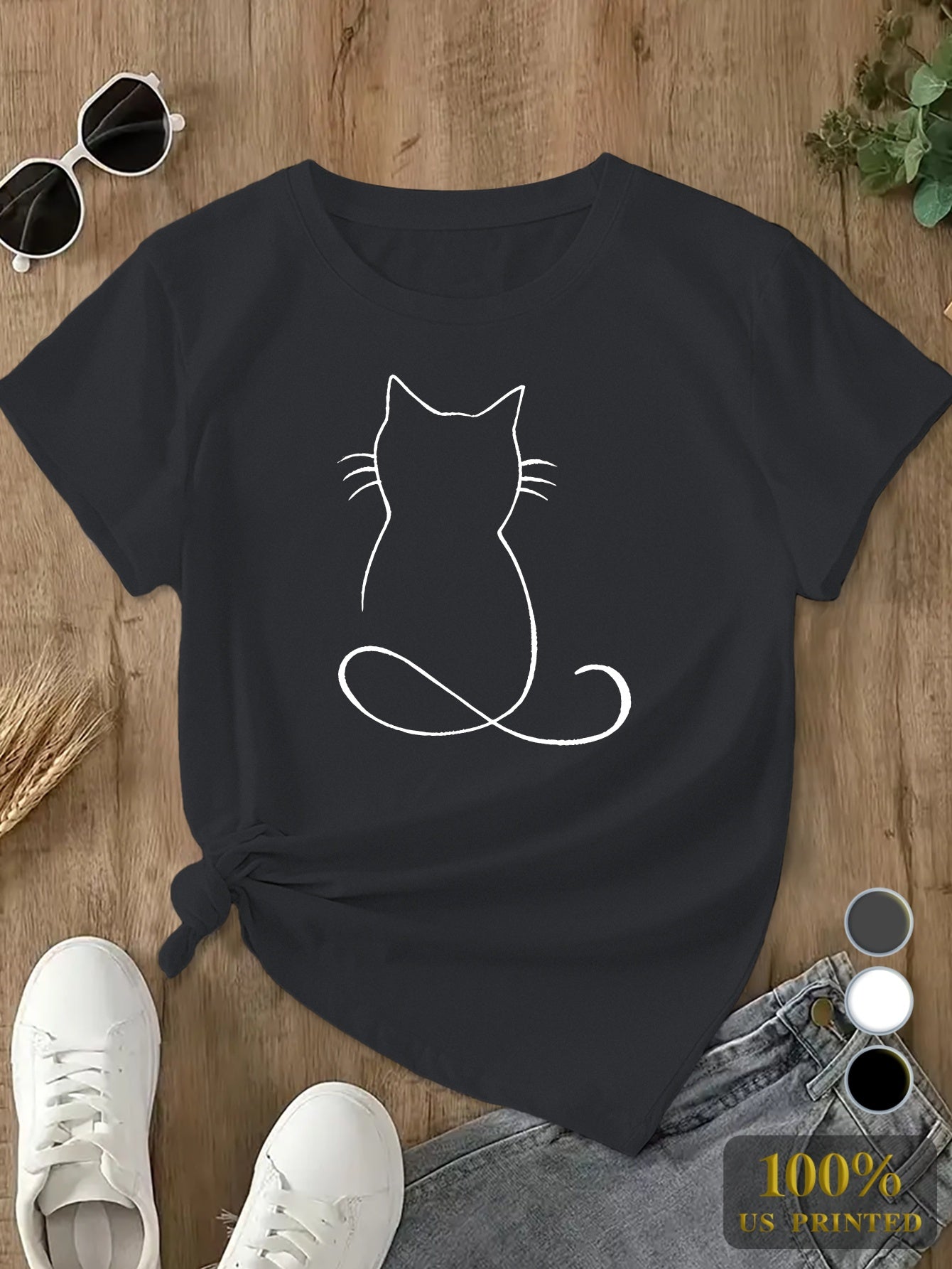 Line Cat Plus Size Women's Sports T-Shirt