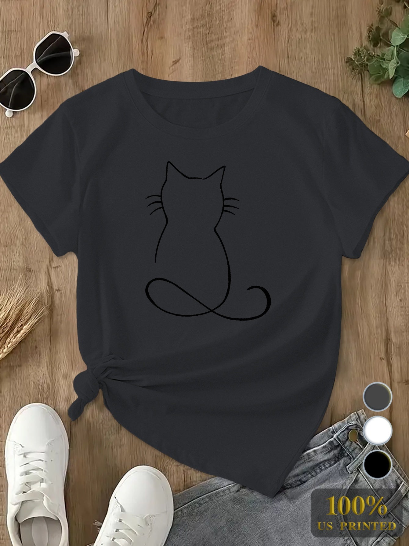 Line Cat Plus Size Women's Sports T-Shirt