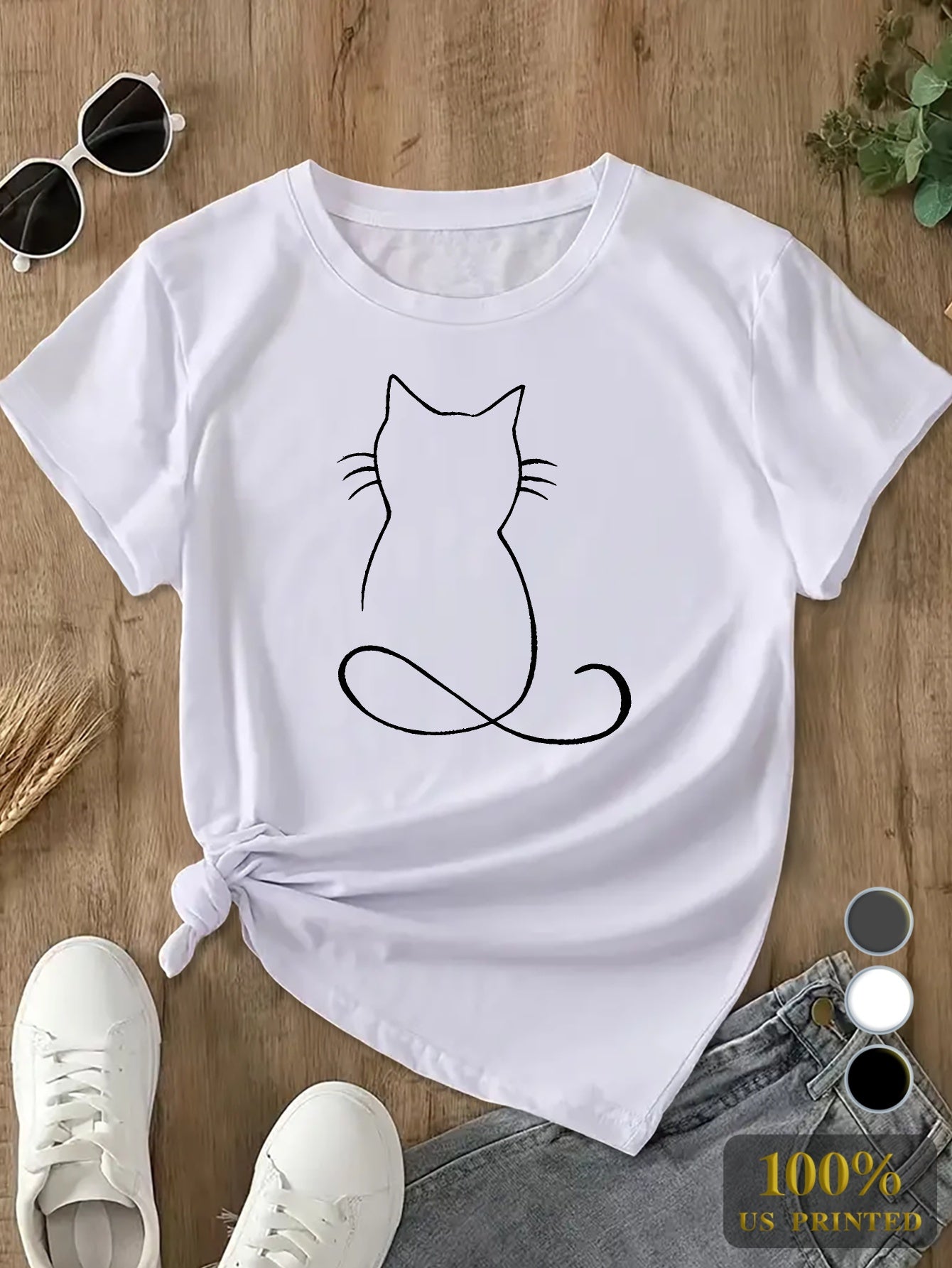 Line Cat Plus Size Women's Sports T-Shirt