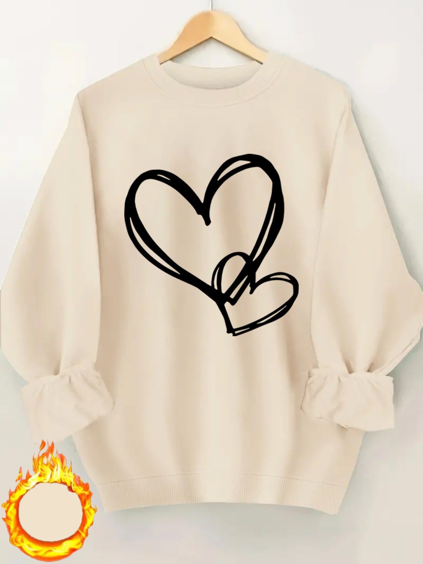 Amelia Plus Size Heart Print Sweatshirt