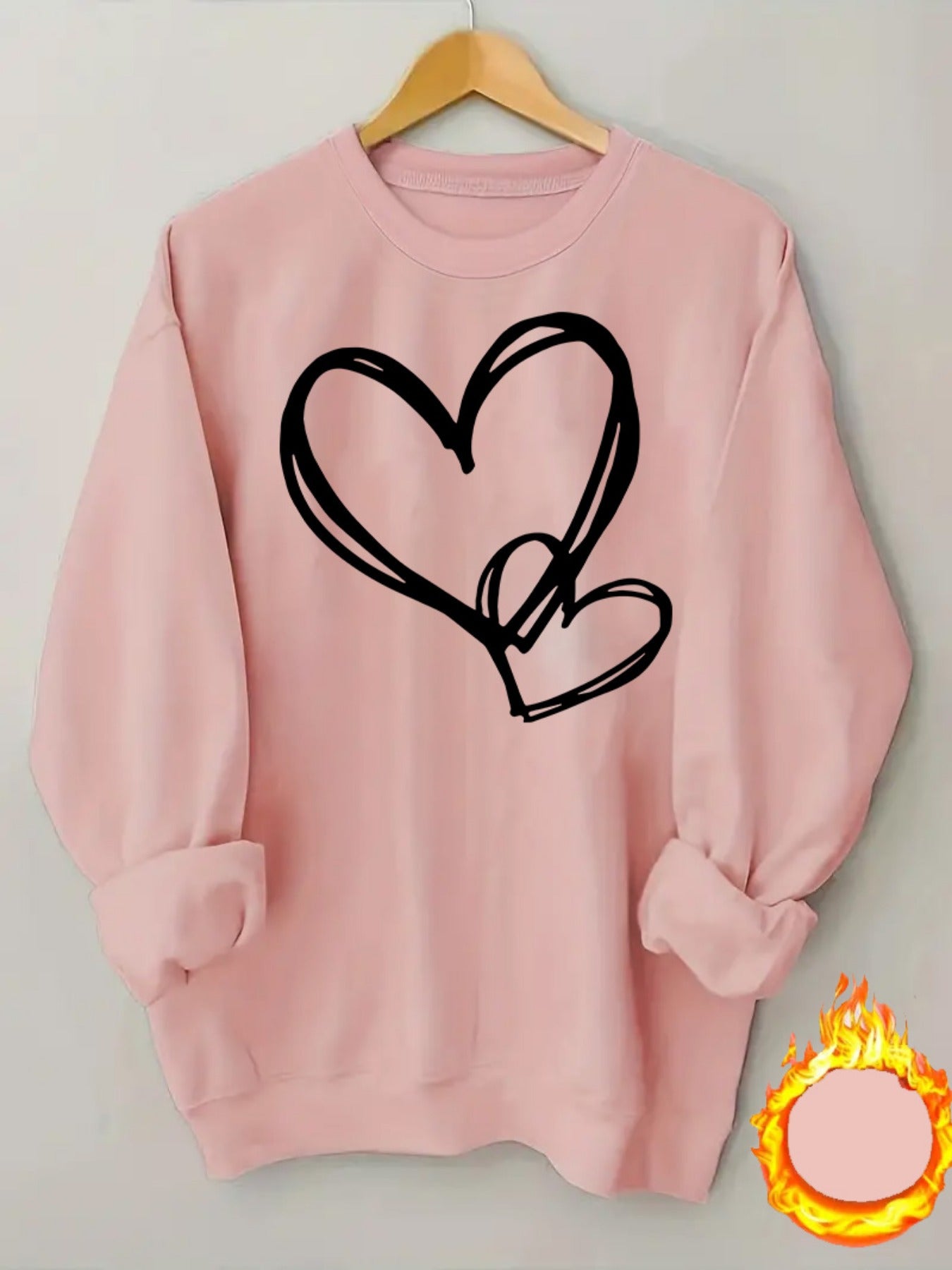 Amelia Plus Size Heart Print Sweatshirt