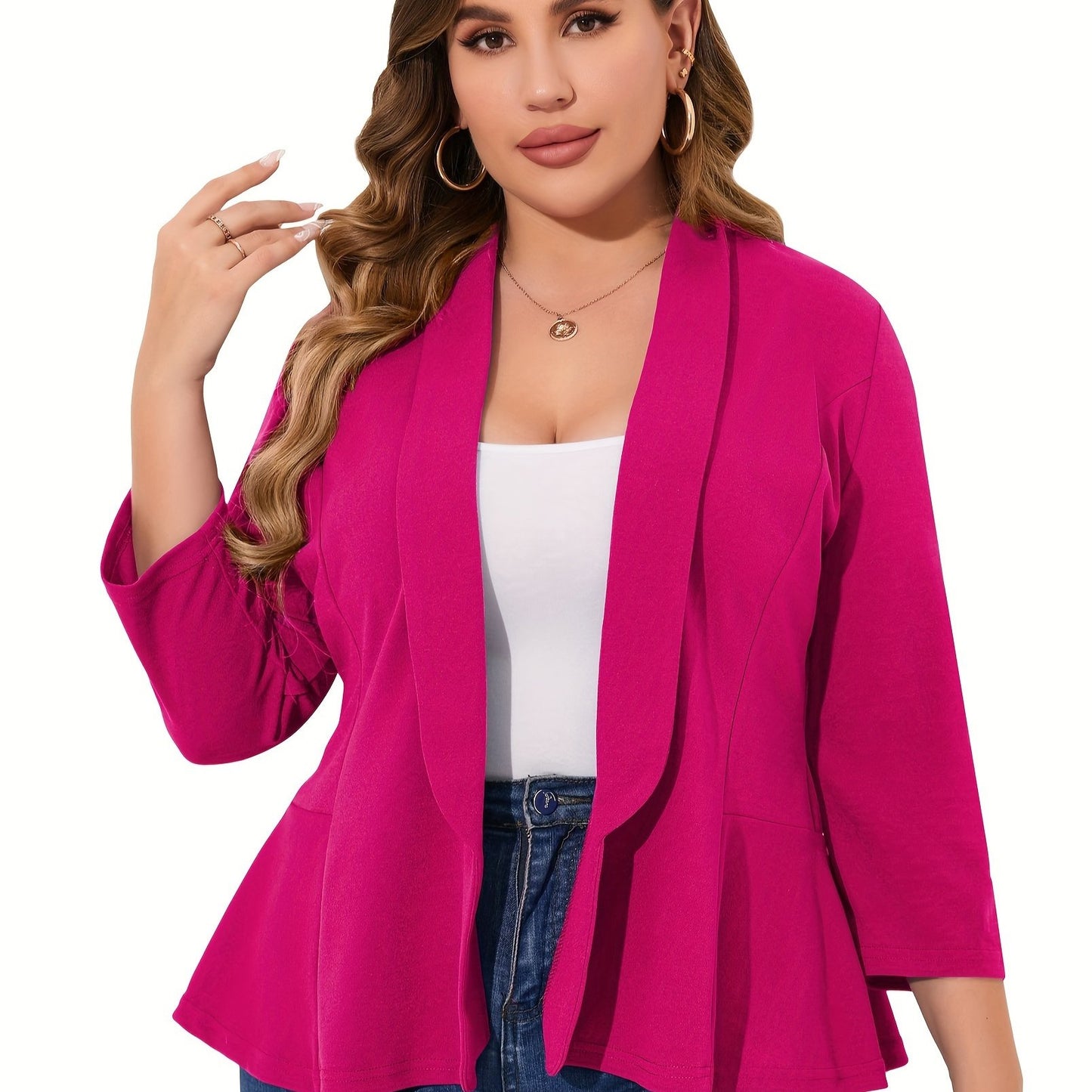 Plus Size Cardigan Blazer – Open Front