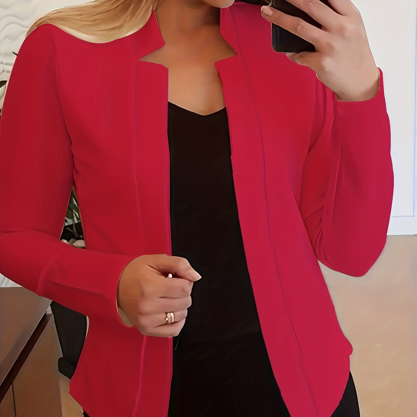 Grace Women's Elegant Solid Color Blazer