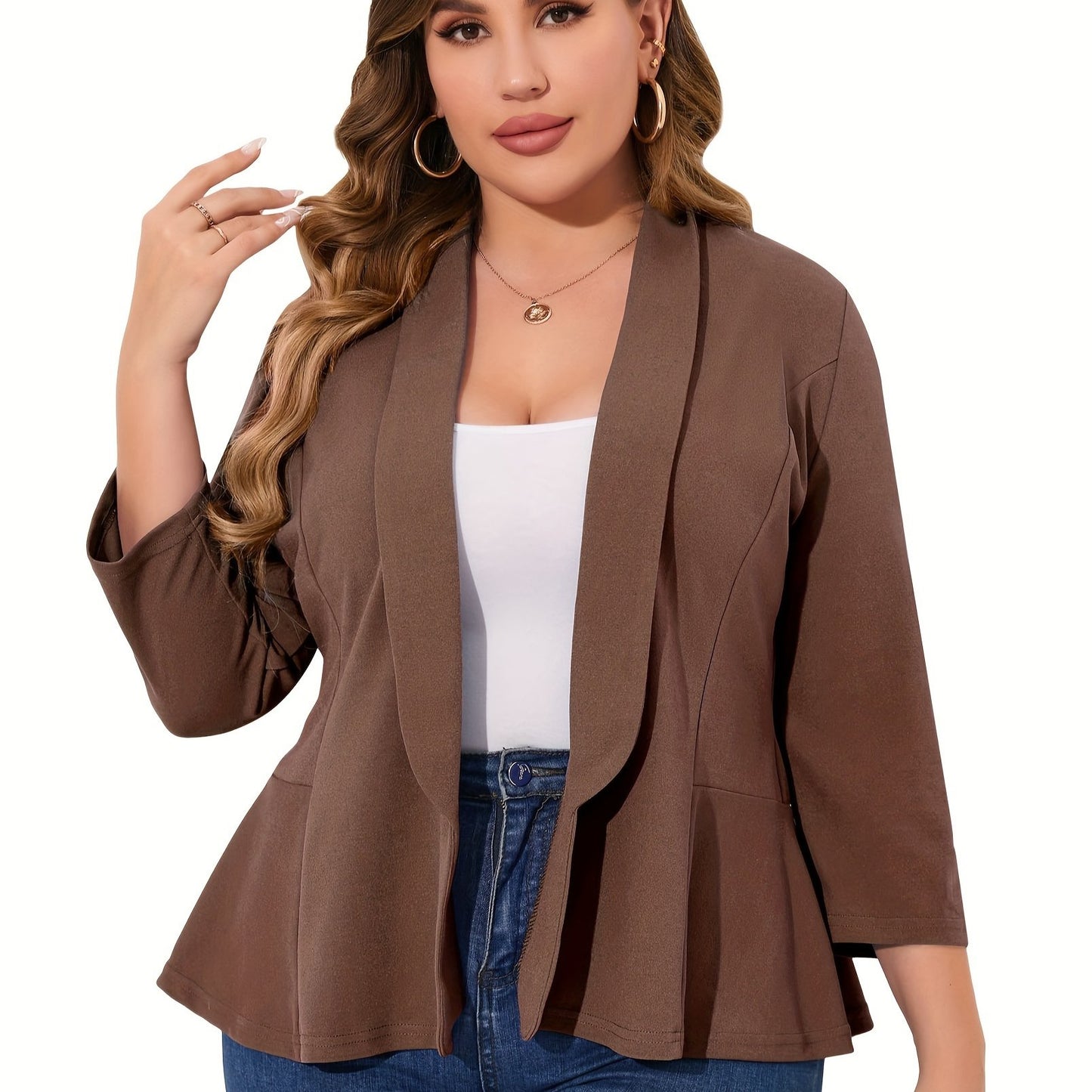 Plus Size Cardigan Blazer – Open Front