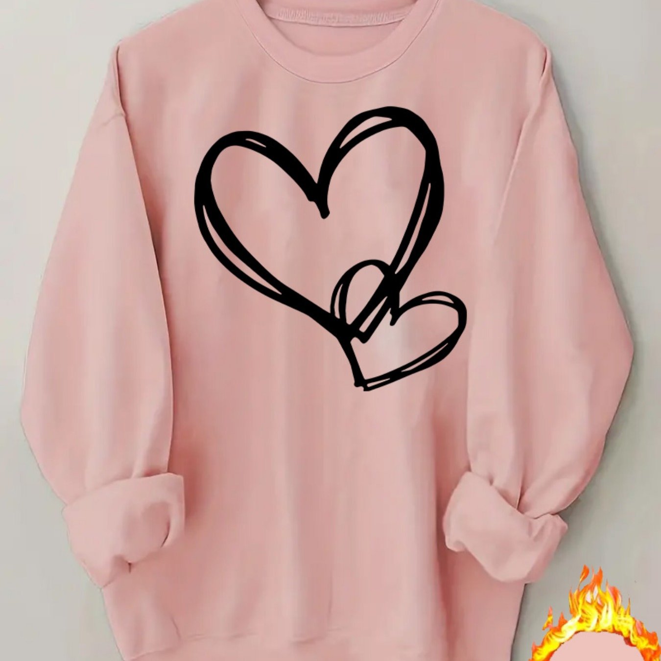 Amelia Plus Size Heart Print Sweatshirt