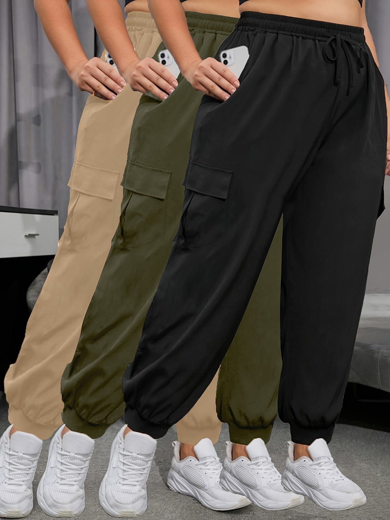 Set of 3 Plus-Size Yoga Pants