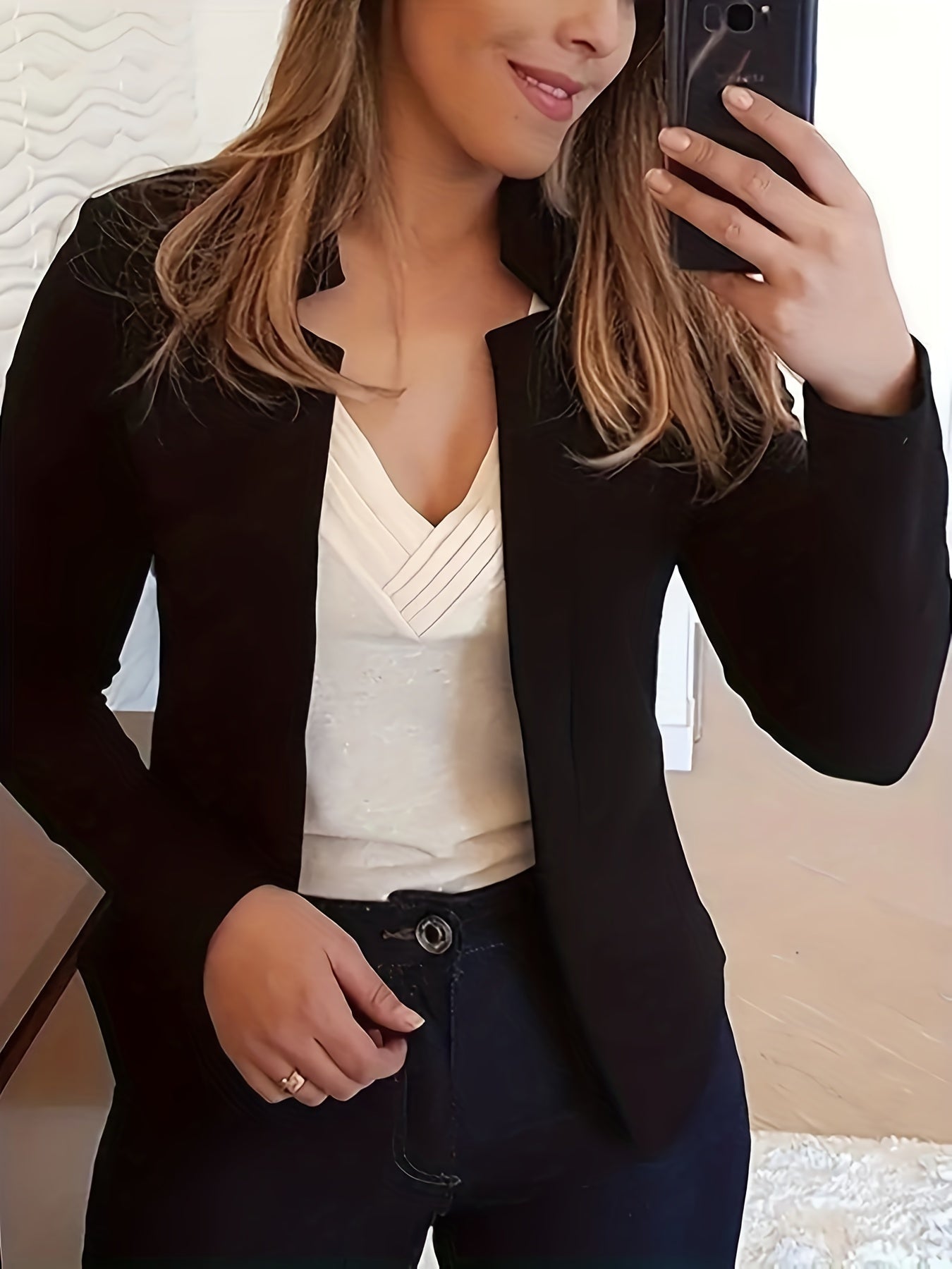 Grace Women's Elegant Solid Color Blazer