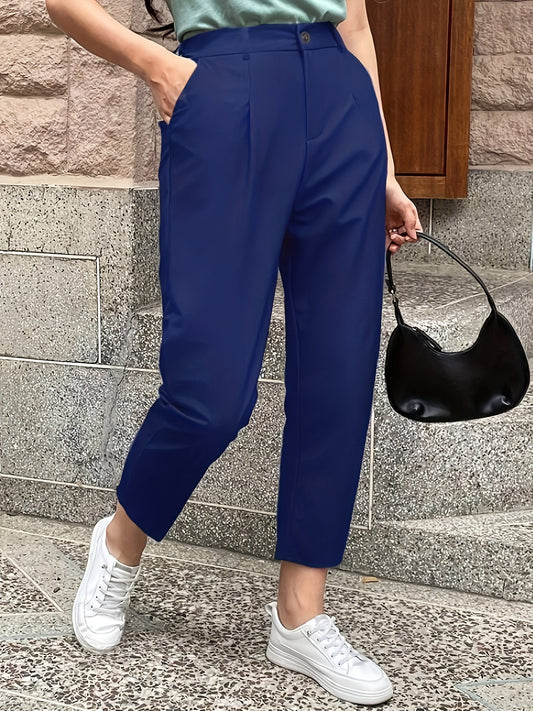 Olivia Plus Size Solid Color Smoke Pipe Pants