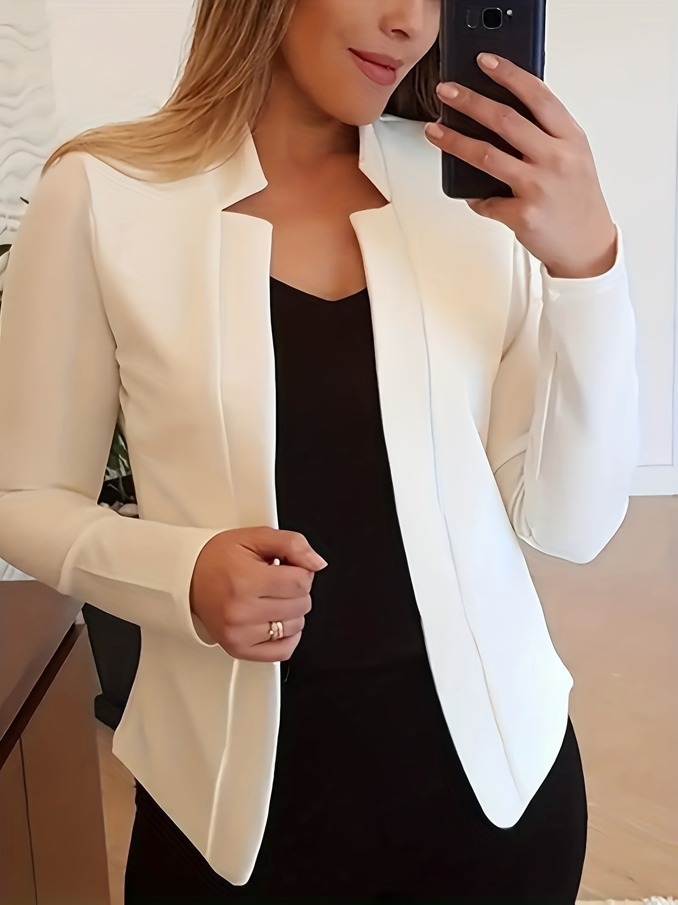 Grace Women's Elegant Solid Color Blazer