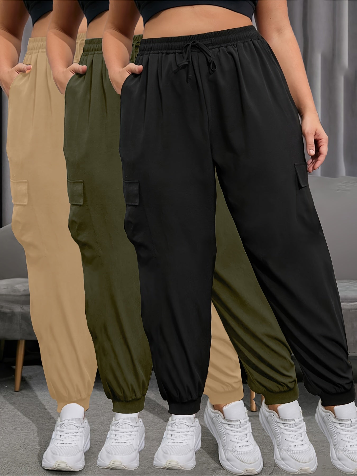 Set of 3 Plus-Size Yoga Pants