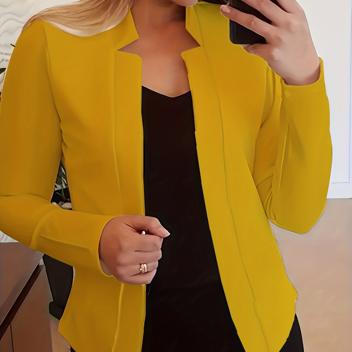Grace Women's Elegant Solid Color Blazer
