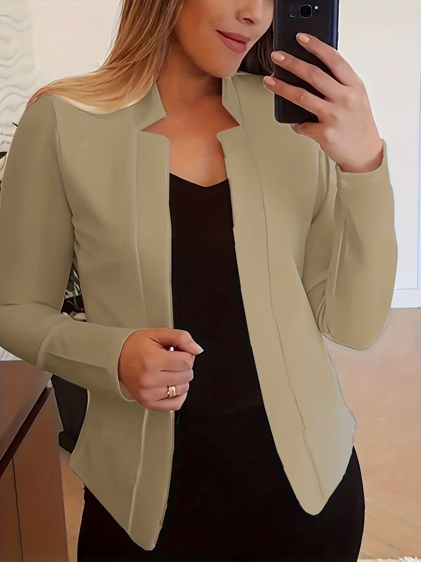 Grace Women's Elegant Solid Color Blazer