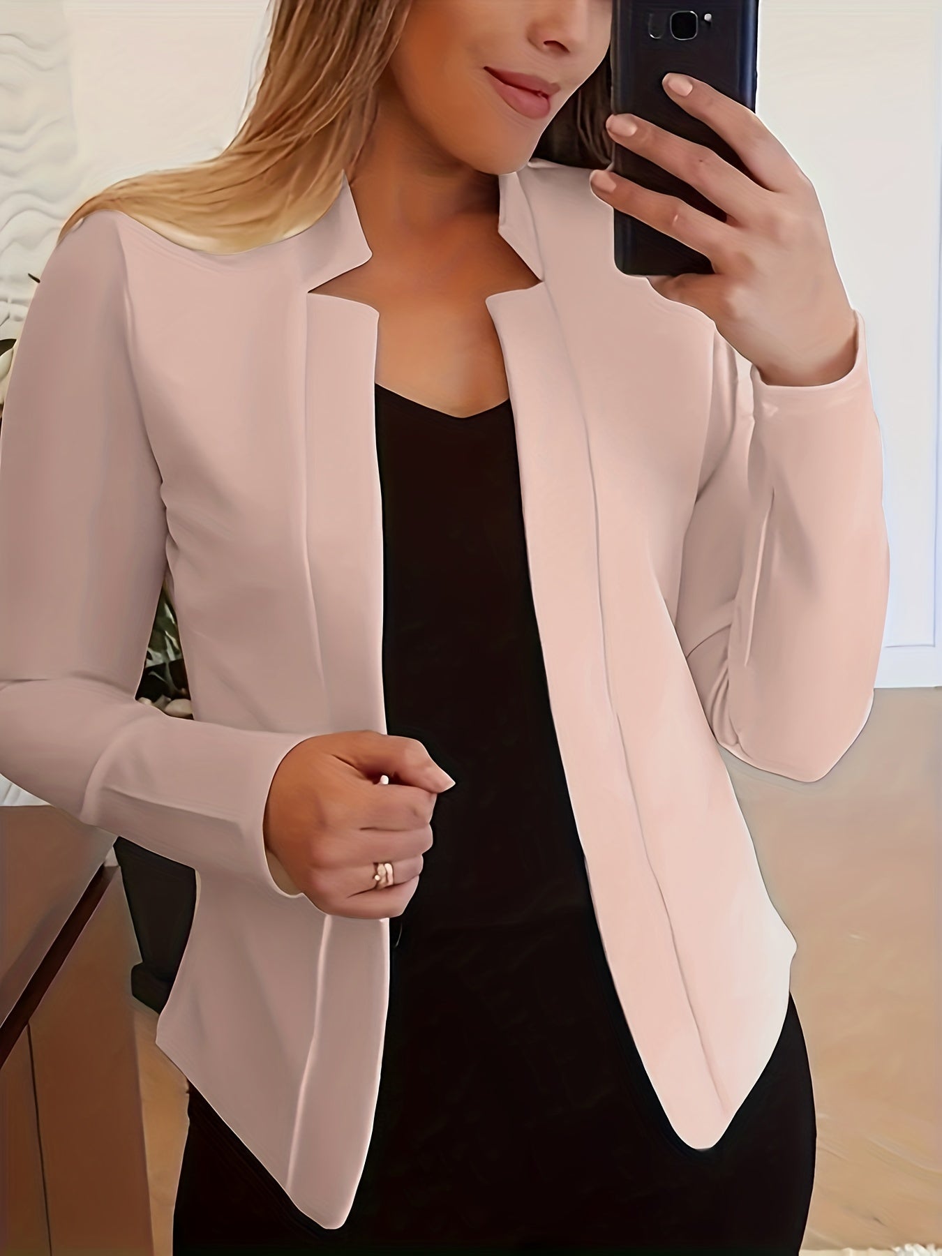 Grace Women's Elegant Solid Color Blazer