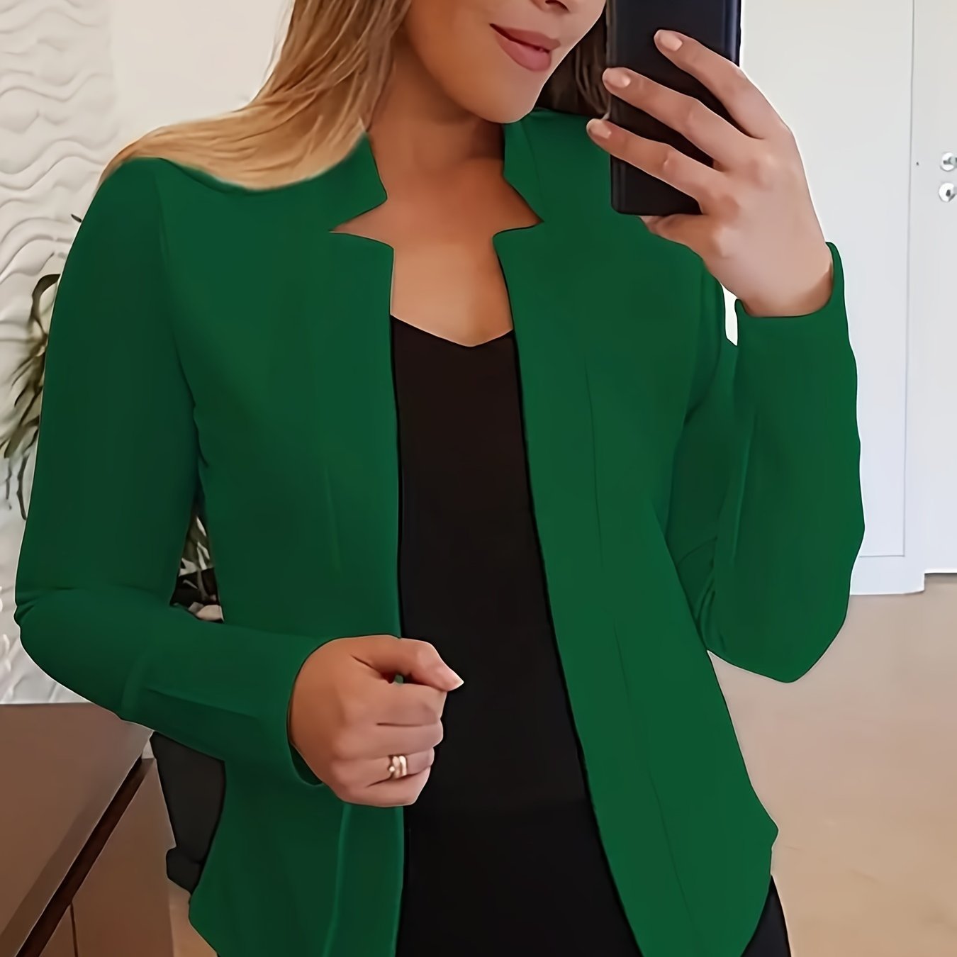 Grace Women's Elegant Solid Color Blazer