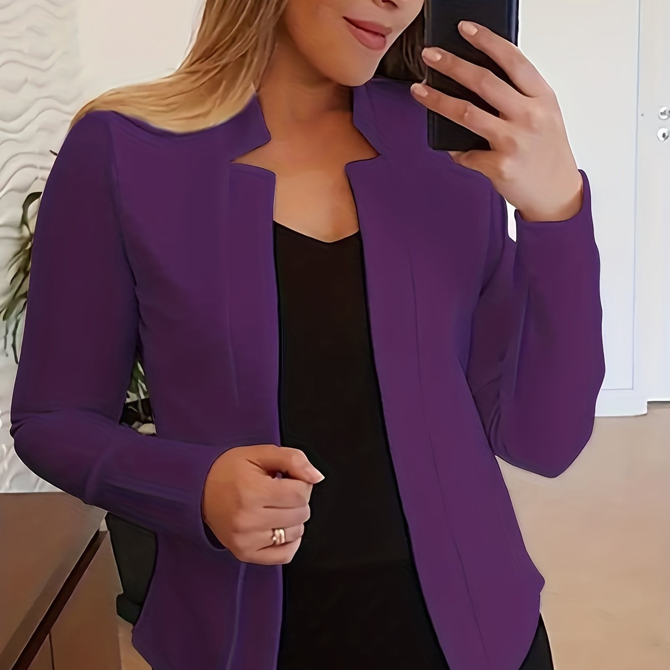 Grace Women's Elegant Solid Color Blazer