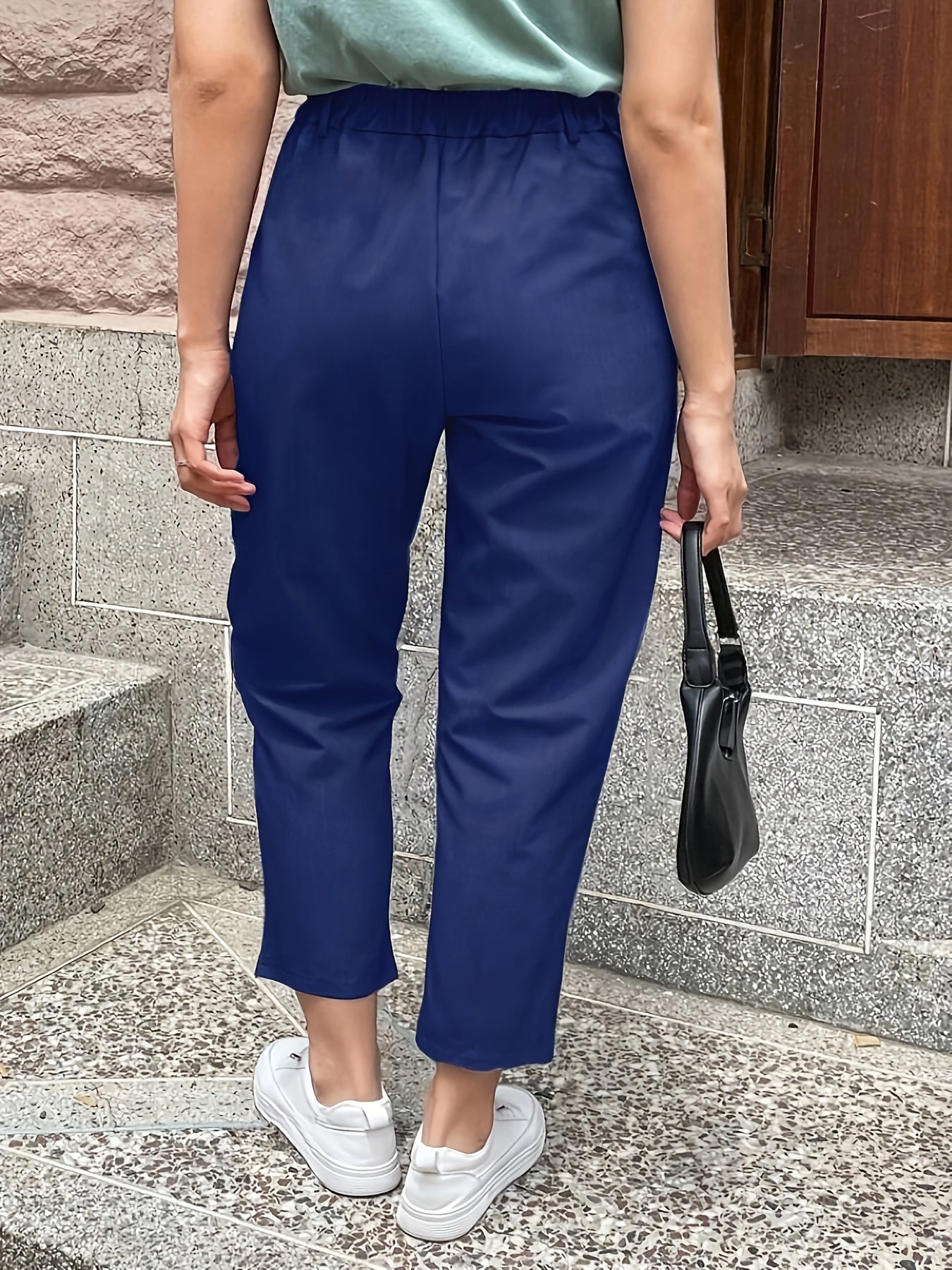 Olivia Plus Size Solid Color Smoke Pipe Pants