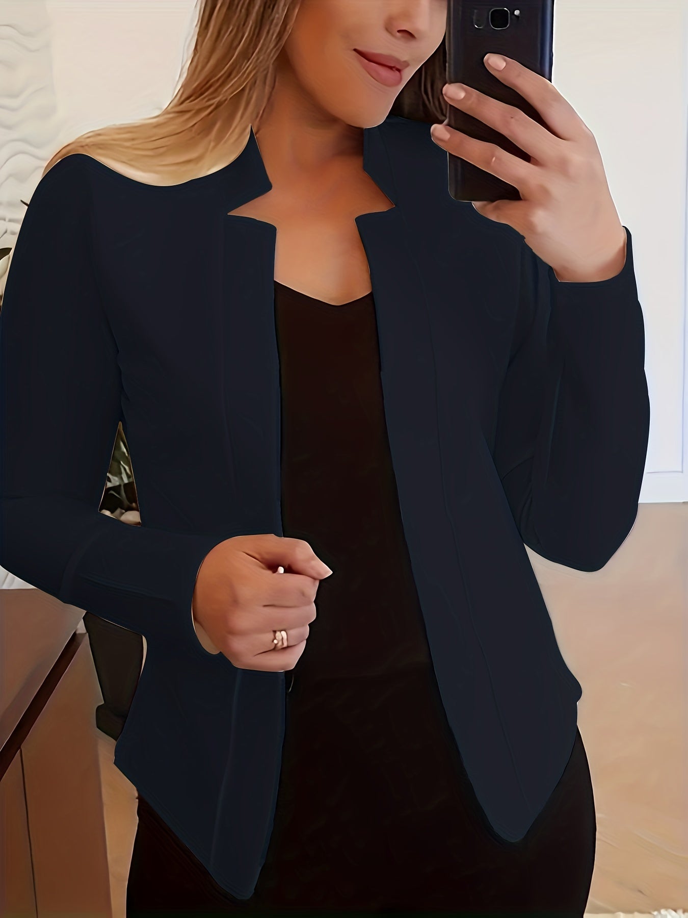 Grace Women's Elegant Solid Color Blazer