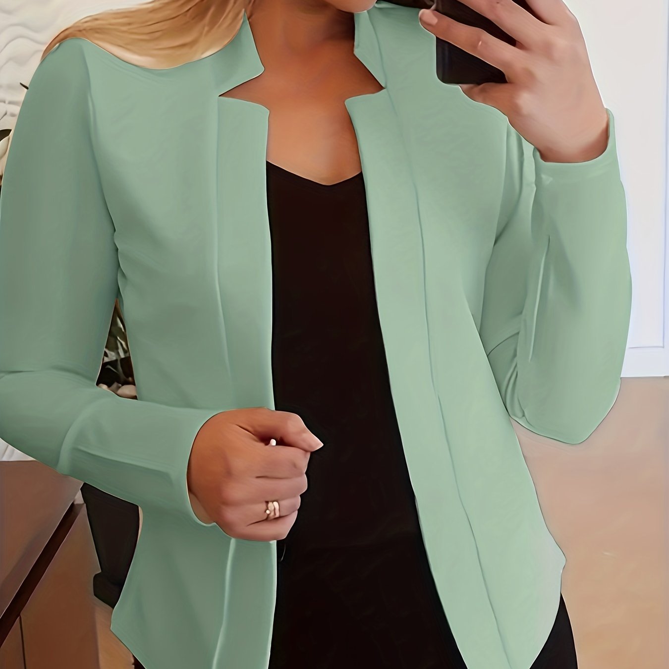 Grace Women's Elegant Solid Color Blazer