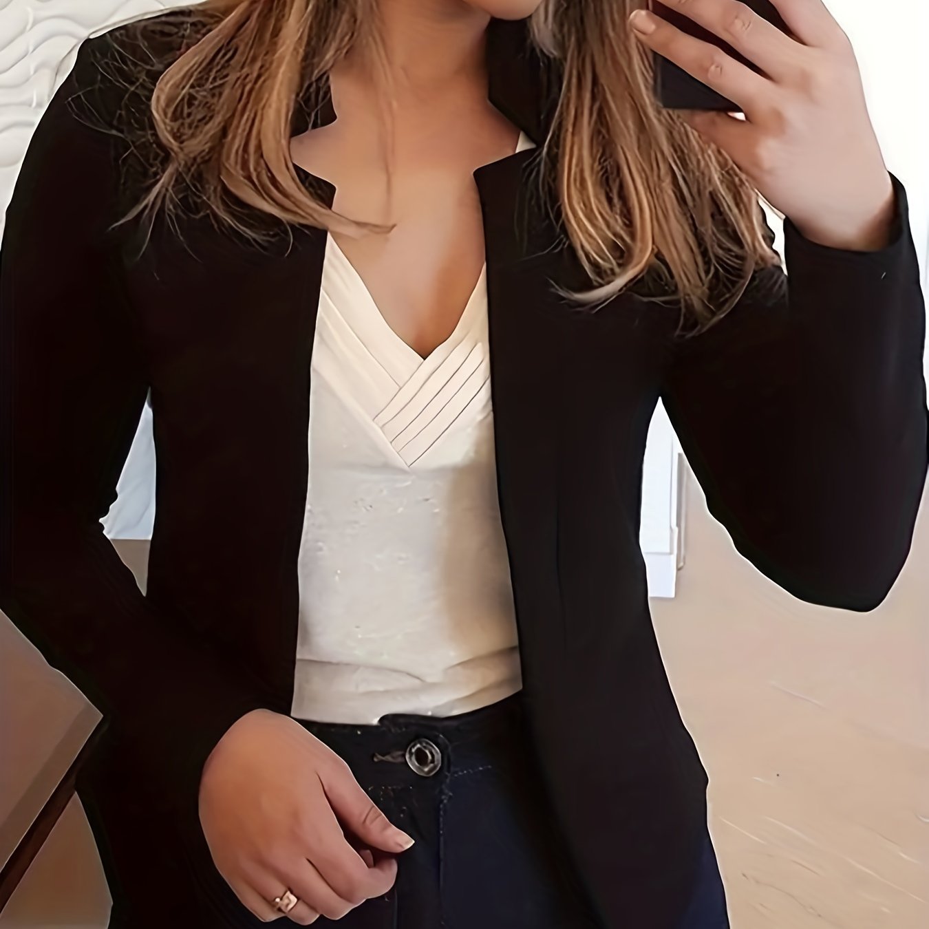 Grace Women's Elegant Solid Color Blazer