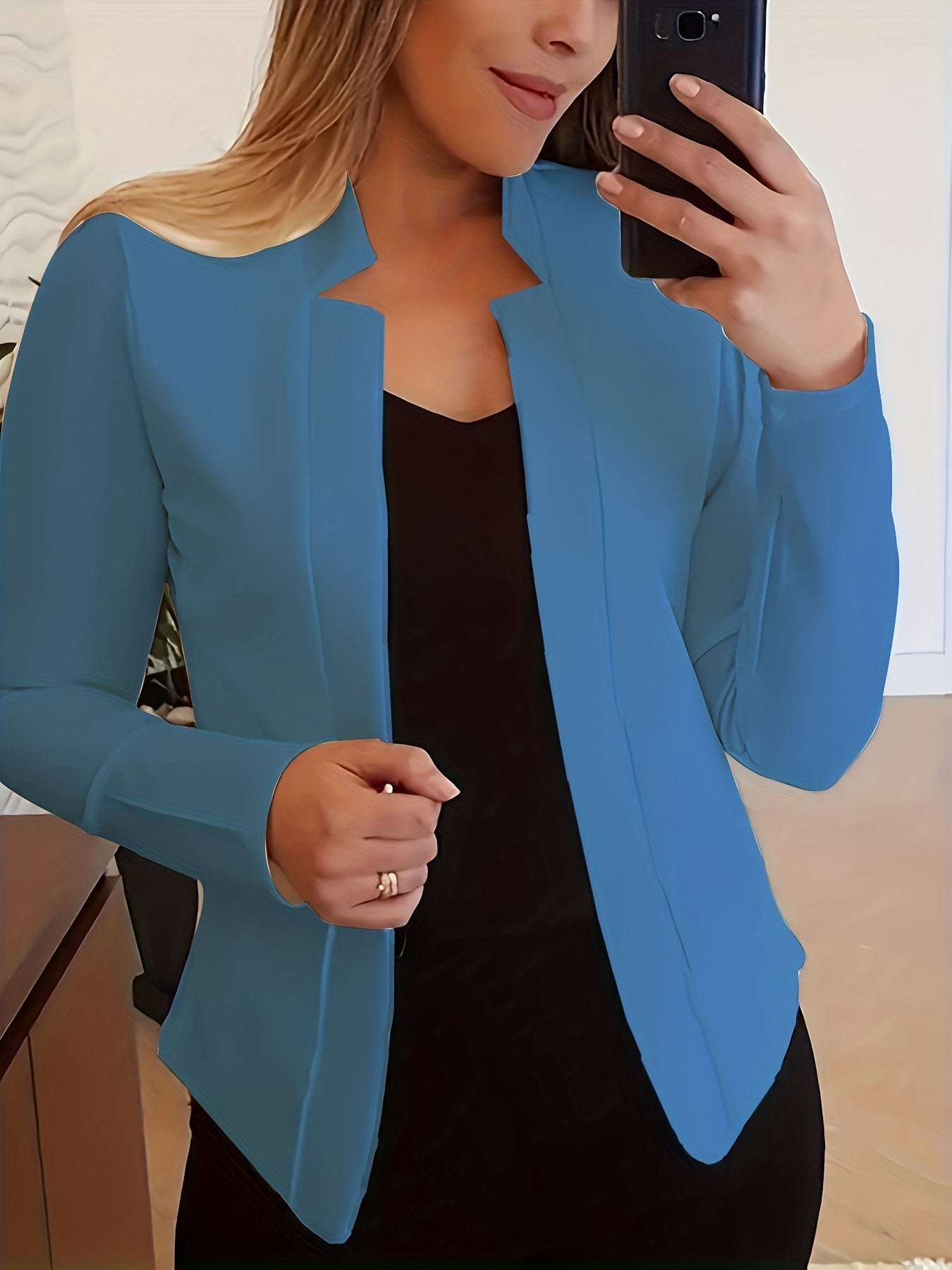 Grace Women's Elegant Solid Color Blazer