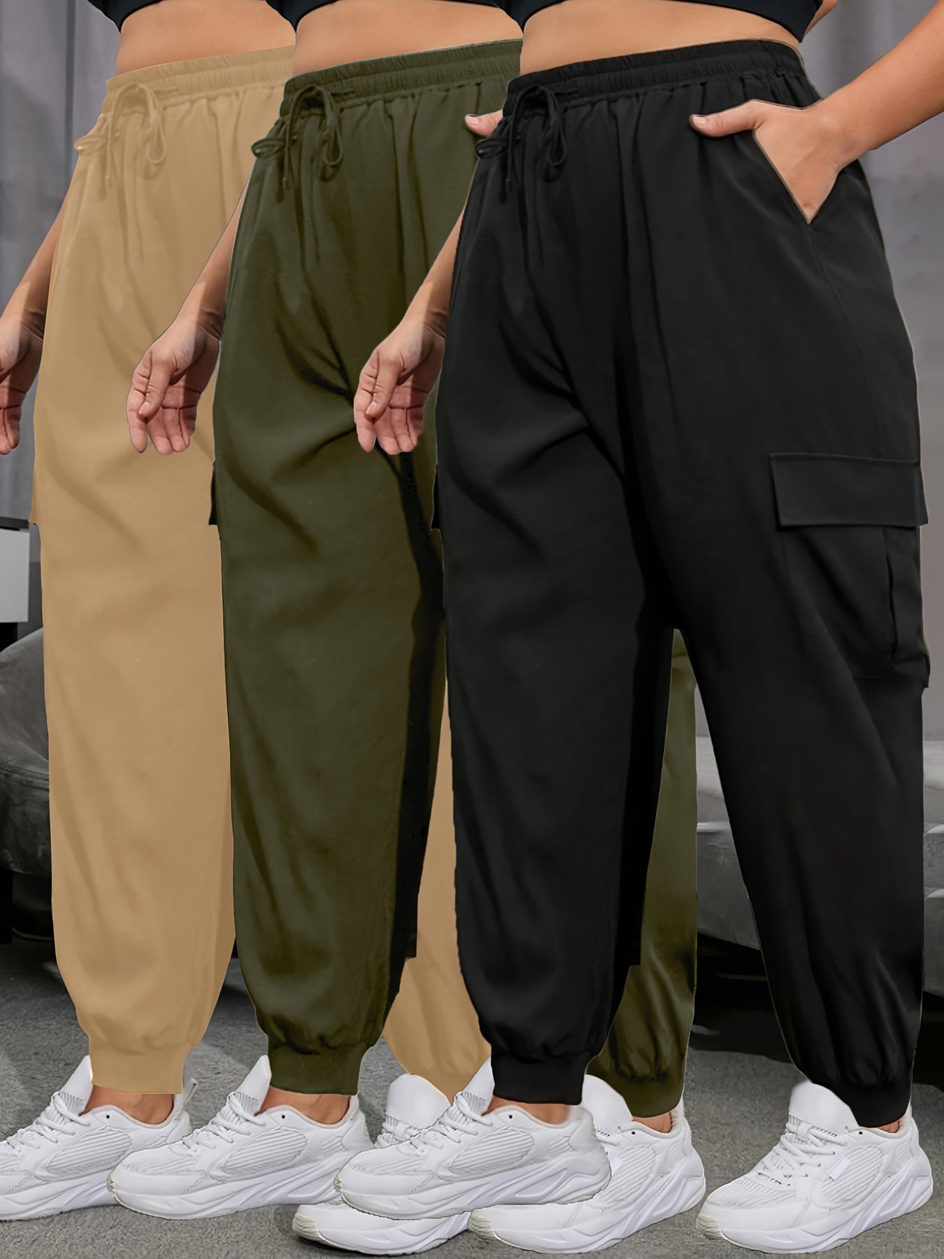 Set of 3 Plus-Size Yoga Pants