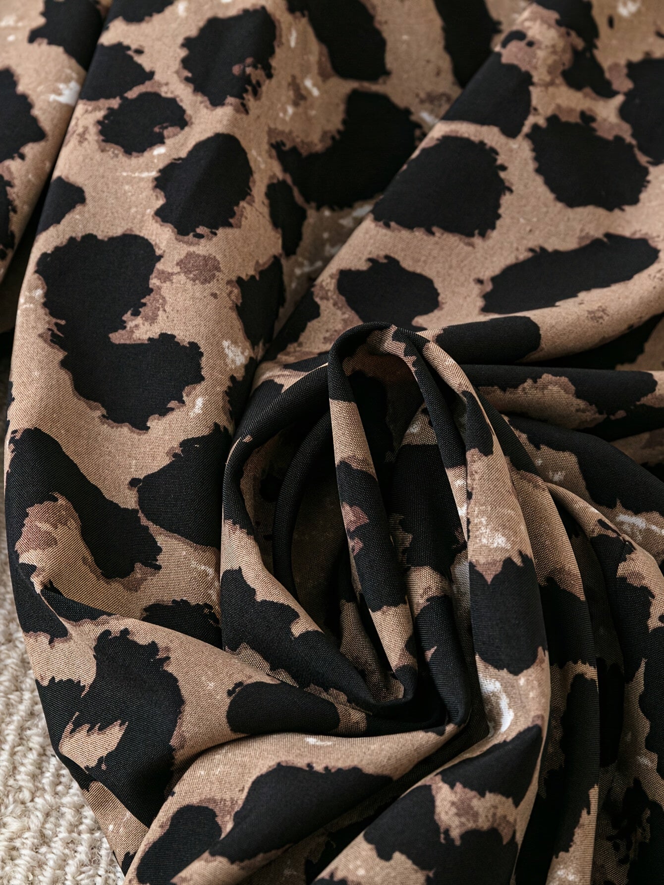 Plus Size Leopard Print Wide-Leg Pants