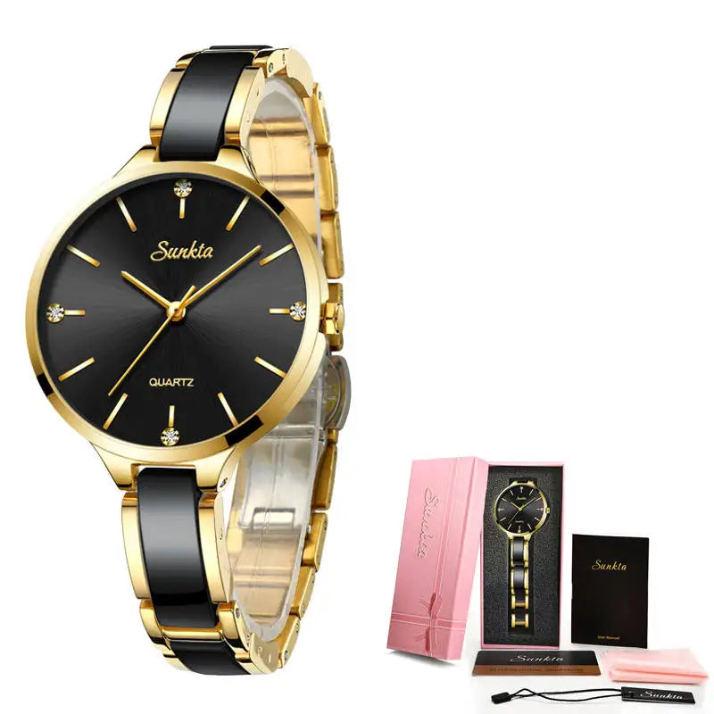 Snow white & Black moon Ceramic Watch