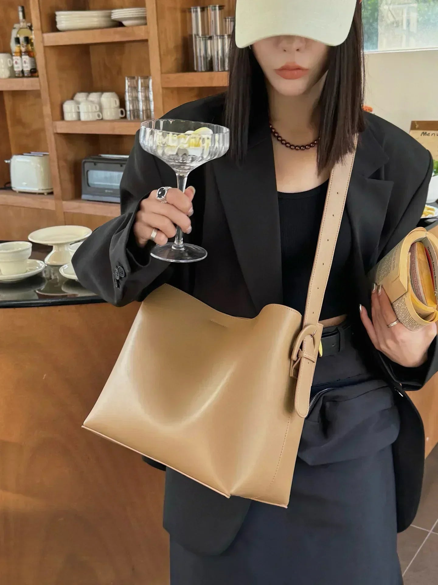Large Capacity Tote & Crossbody Bag – Autumn/Winter Square Commuter Bag