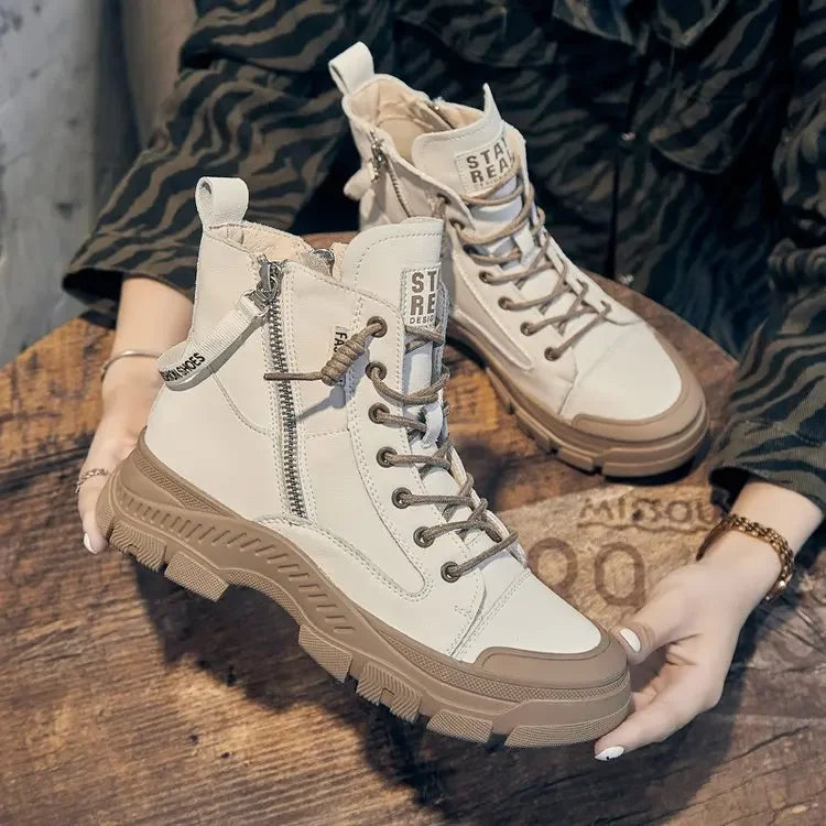 Leather High Ankle Boots