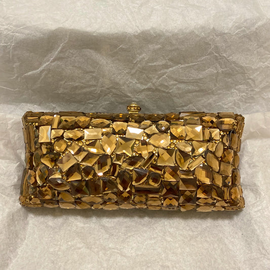 Emma Gold Glass Diamond Luxury Rhinestone Purse