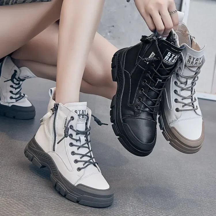 Leather High Ankle Boots