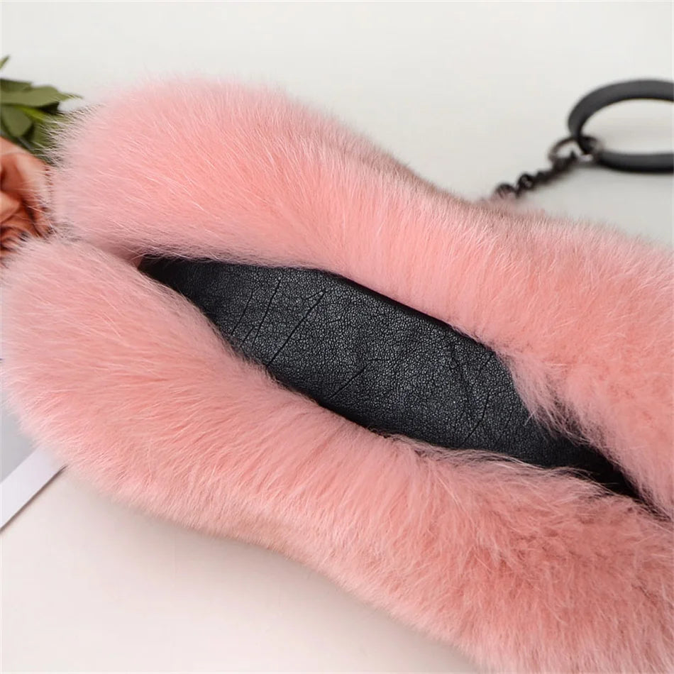 Sophia Luxury Real Fur Shoulder Bag