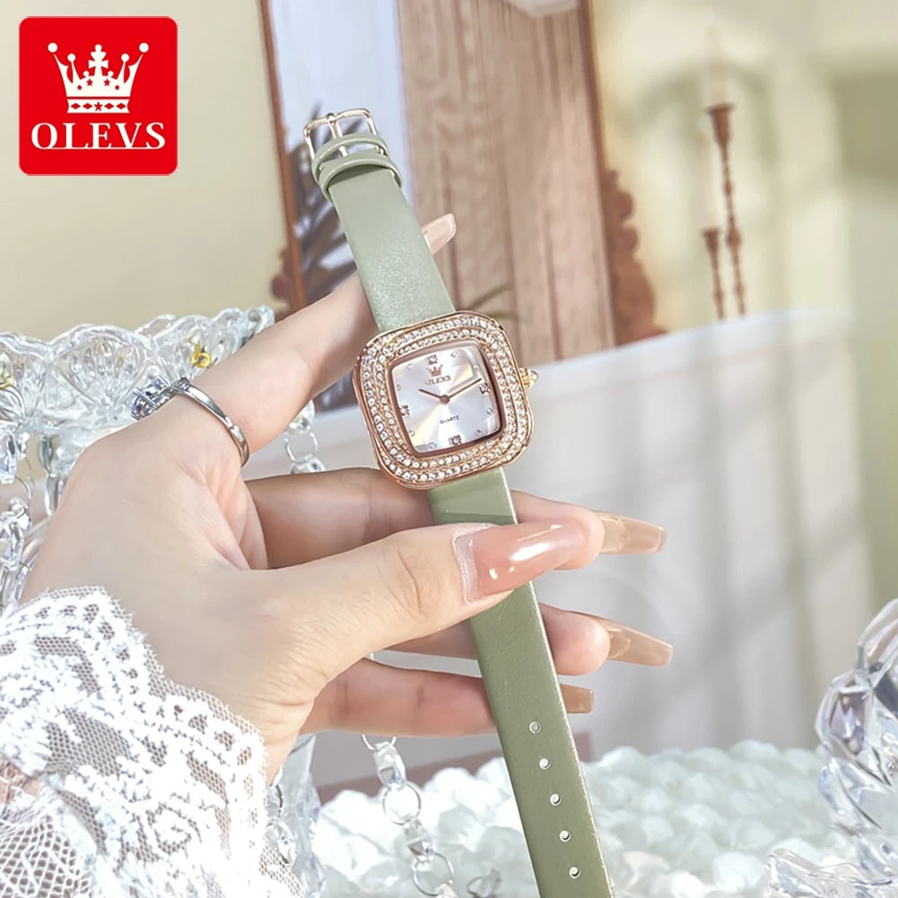 Charlotte Diamond Square Watch From Olevs
