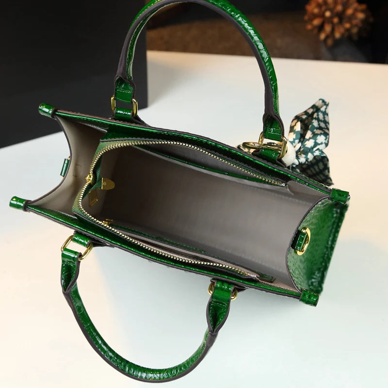 Luxury Genuine Leather Crocodile Handbag – Elegant Shoulder & Tote Bag