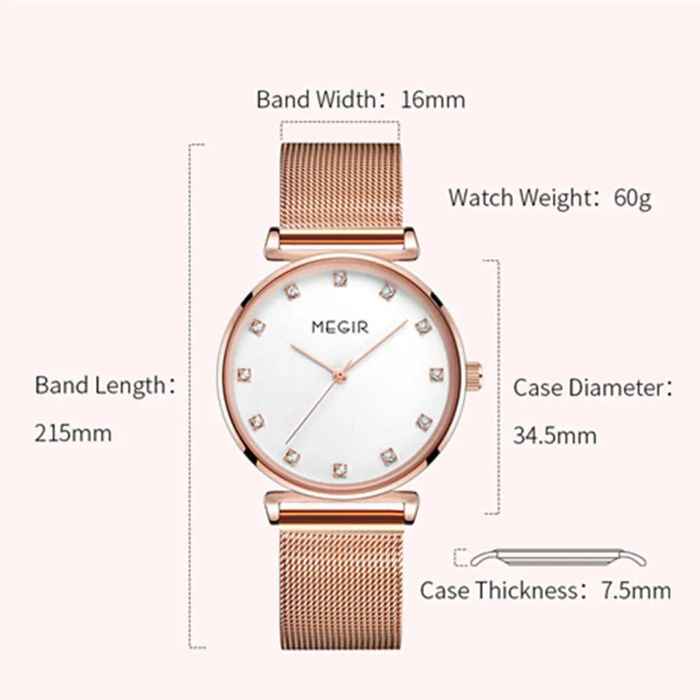 Olivia Mesh Luxury Watch From MEGIR