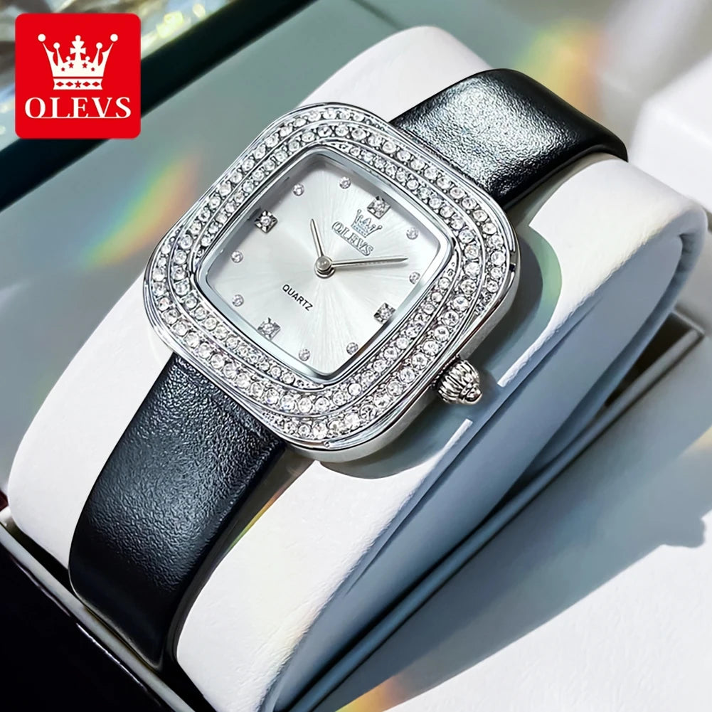 Charlotte Diamond Square Watch From Olevs