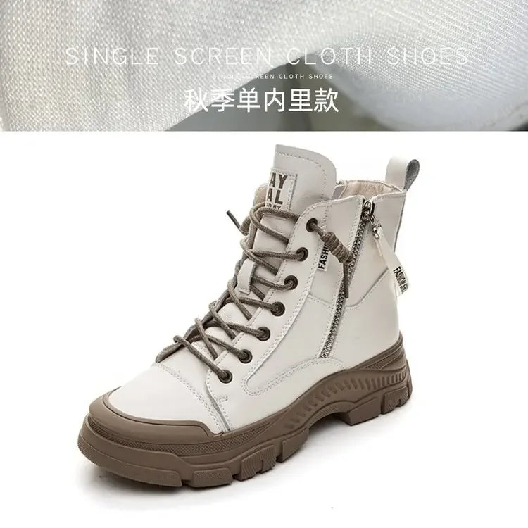 Leather High Ankle Boots