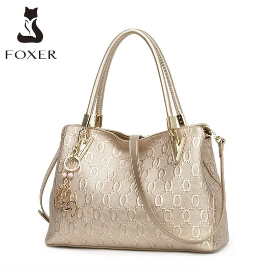 Women's Big Cowhide Shoulder Bag – Fashionable Split Leather Tote, Large Capacity