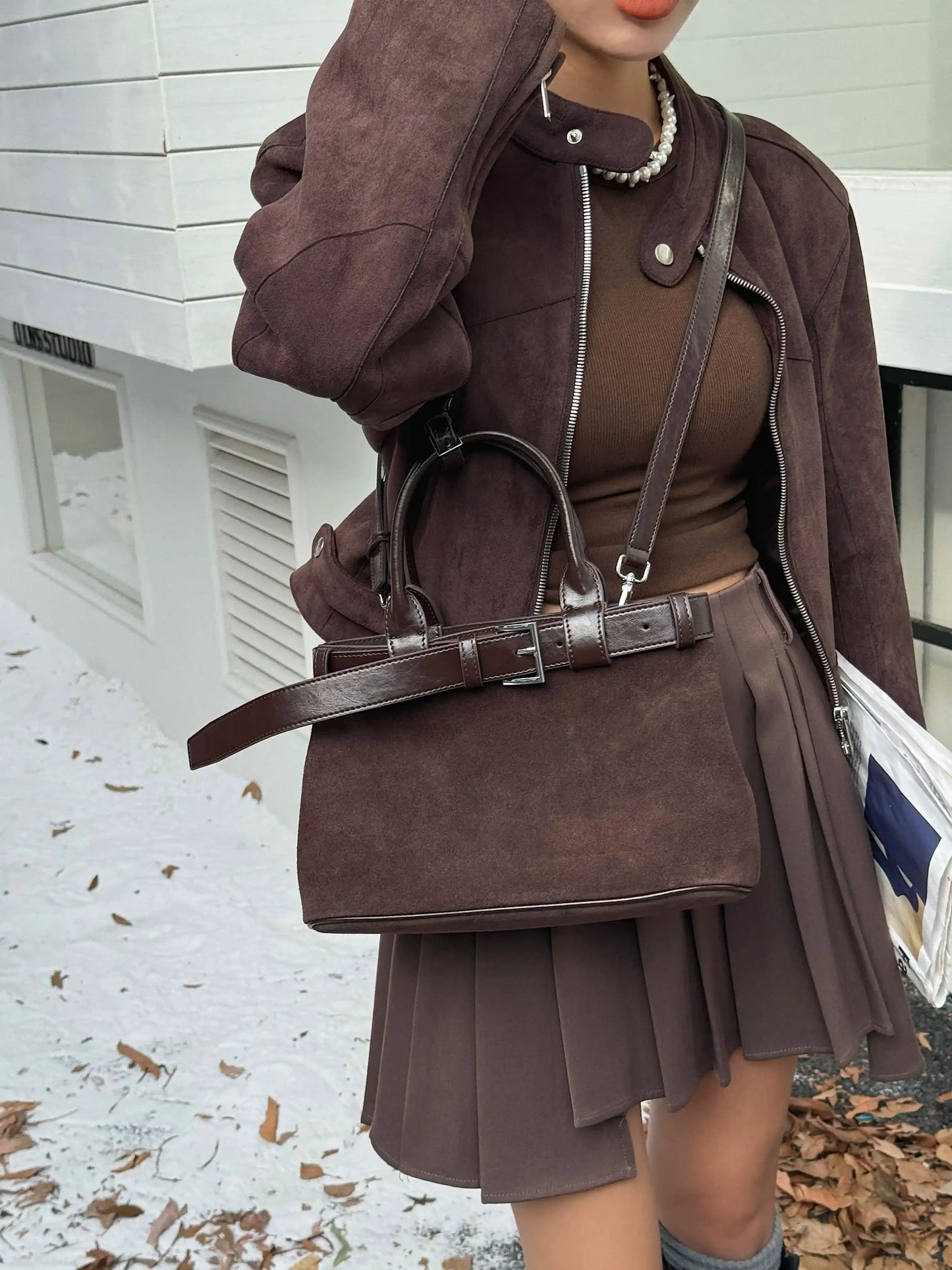 Olivia Motingsome Warm Winter Suede Bag